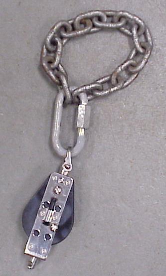 Quick link with chain for simple tree limb hookup.